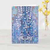 トルコ語のタイルグリーティングカード カード (黄色い花)