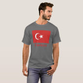 トルコ語の名前のトルコの旗 Tシャツ (正面フル)