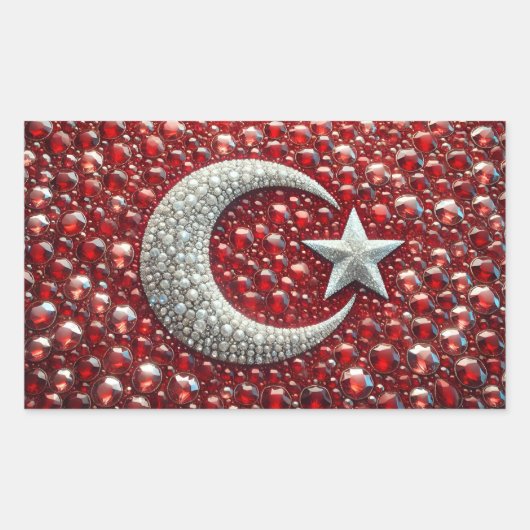 トルコ語の色を使用した四角形のシール 長方形シール (正面)