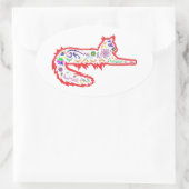 トルコ語アンゴラステッカー 楕円形シール (バッグ)