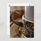 トルコ語コーヒーマグのマクロ写真はがき ポストカード (正面/裏面)