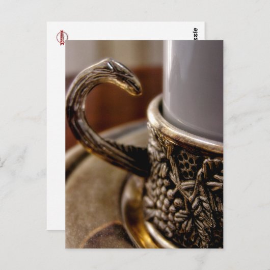 トルコ語コーヒーマグのマクロ写真はがき ポストカード (正面/裏面)