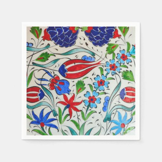 トルコ語フローラデザイン スタンダードカクテルナプキン (正面)