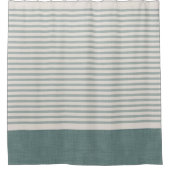 トルコ語(青ストライプ) |ファームハウスバスルーム シャワーカーテン (正面)