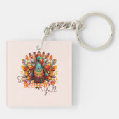 トルコ賛美と一緒にカラフルいる キーホルダー (裏面)