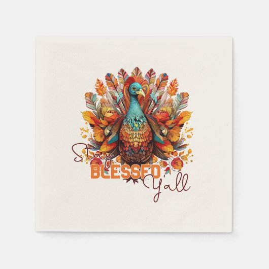 トルコ賛美と一緒にカラフルいる スタンダードカクテルナプキン (正面)