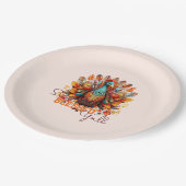 トルコ賛美と一緒にカラフルいる ペーパープレート (アングル)