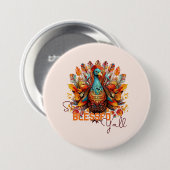 トルコ賛美と一緒にカラフルいる 缶バッジ (正面&裏面)