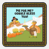 トルコ賛美の友おもしろい情をゴブル スクエアシール (正面)