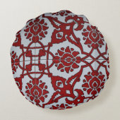 トルコ赤セラミックフローラ ラウンドクッション (裏面)
