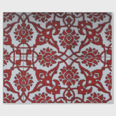 トルコ赤セラミックフローラ ラッピングペーパー (フラット)