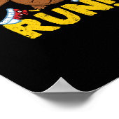 トルコ走の衣装かわいい野生の感謝祭走 ポスター (角)