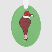 トルコ足身に着けているサンタの帽子のクリスマスの休日 オーナメント (正面)