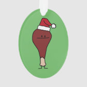 トルコ足身に着けているサンタの帽子のクリスマスの休日 オーナメント (裏面)