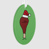 トルコ足身に着けているサンタの帽子のクリスマスの休日 オーナメント (正面)