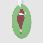 トルコ足身に着けているサンタの帽子のクリスマスの休日 オーナメント (正面)