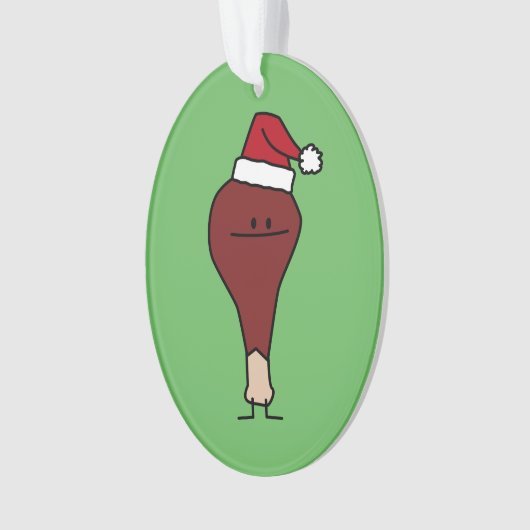 トルコ足身に着けているサンタの帽子のクリスマスの休日 オーナメント (正面)