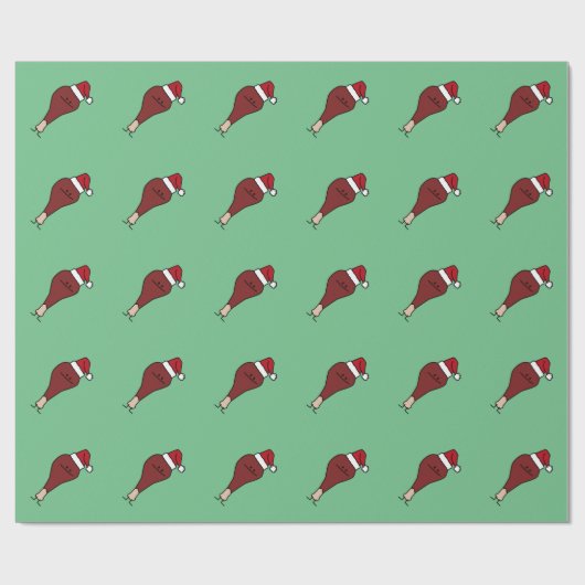 トルコ足身に着けているサンタの帽子のクリスマスの休日 ラッピングペーパー (フラット)