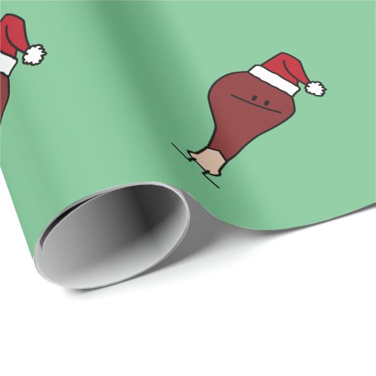 トルコ足身に着けているサンタの帽子のクリスマスの休日 ラッピングペーパー (ロールコーナー)