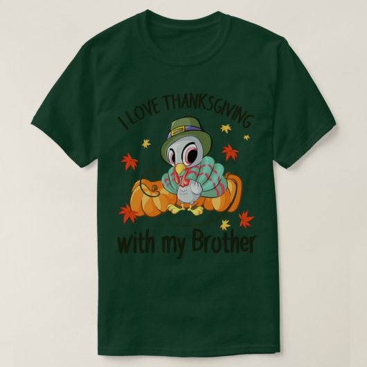 トルコ踊りカボチャI Love Thanksgiving With M Tシャツ (デザイン正面)