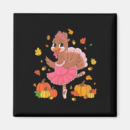 トルコ踊りバレエ愛好家ダンサー感謝祭 マグネット (正面)