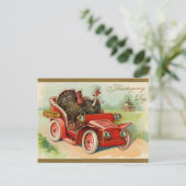 トルコ車を運転するヴィンテージ感謝祭 シーズンポストカード (スタンド正面)