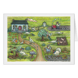 トルコ農園、カントリー感謝祭グリーティングカードB