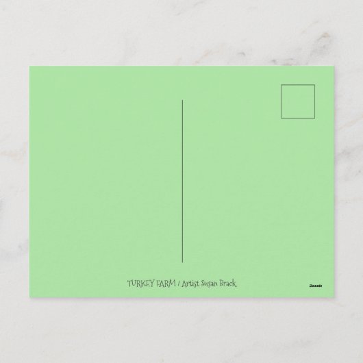 トルコ農園、国ユーモアのある感謝鳥 シーズンポストカード (裏面)