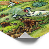 トルコ農園、国ユーモアのある感謝鳥 ポスター (角)