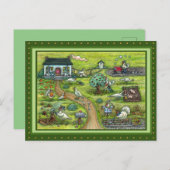 トルコ農園、国ユーモアのある感謝鳥 ポストカード (正面/裏面)