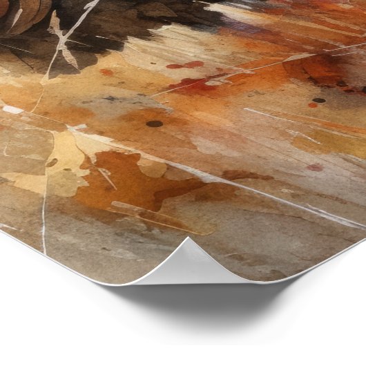 トルコ農場動物アートプリントポスター ポスター (角)