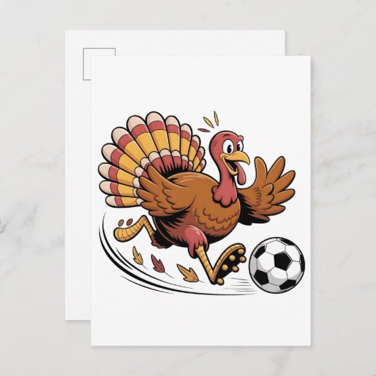 トルコ遊のサッカー感謝祭スポーツ愛好家 インビテーションポストカード (正面/裏面)