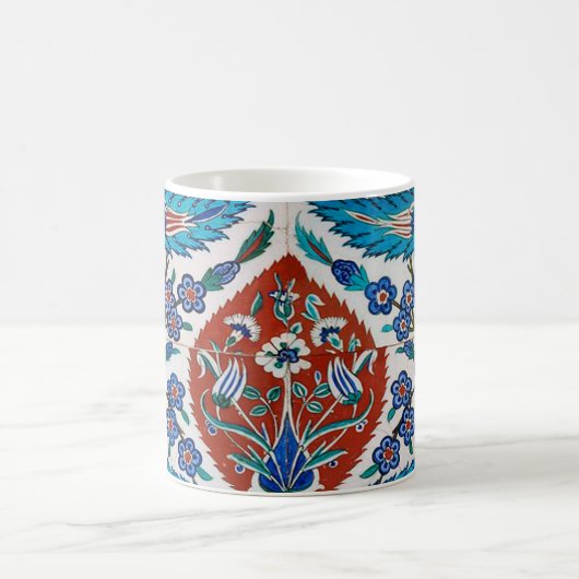 トルコ陶器の花柄 コーヒーマグカップ (中央)