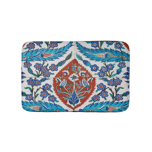 トルコ陶器の花柄 バスマット (正面)