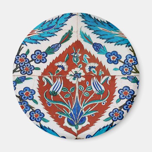 トルコ陶器の花柄 マグネット (正面)
