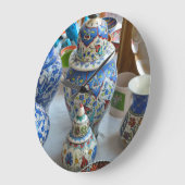 トルコ陶磁器 ラージ壁時計 (傾斜)