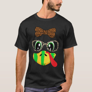 トルコ顔まつ毛ヒョウおもしろいグラス感謝してい Tシャツ
