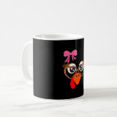 トルコ顔まつ毛ヒョウ眼鏡おもしろい コーヒーマグカップ (正面左)