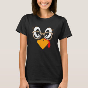 トルコ顔まつ毛ヒョウ眼鏡サンクスギビン Tシャツ