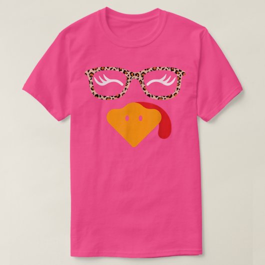 トルコ顔アイエラシュヒョウ眼鏡サンクスギビング Tシャツ (デザイン正面)