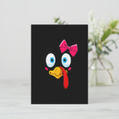 トルコ顔ガールサンクスギビング衣装キッズ幼児 招待状 (スタンド正面)