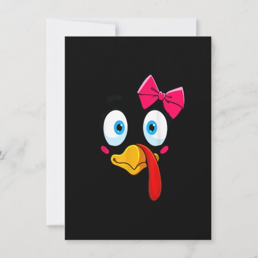 トルコ顔ガールサンクスギビング衣装キッズ幼児 招待状 (正面)