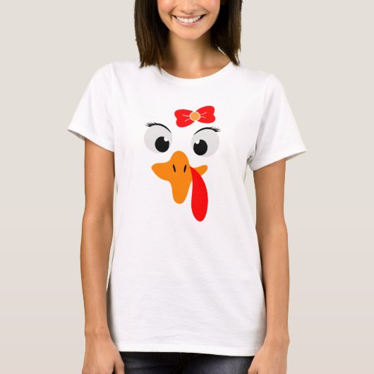 トルコ顔ガール、感謝祭の女性 Tシャツ (正面)