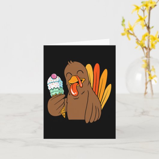 トルコ食べ物のアイスクリーム感謝祭の日のおもしろいFal カード (黄色い花)