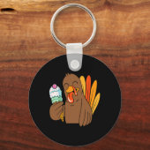 トルコ食べ物のアイスクリーム感謝祭の日のおもしろいFal キーホルダー (正面)