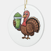 トルコ飲む抹茶の愛好家の感謝祭 セラミックオーナメント (左)