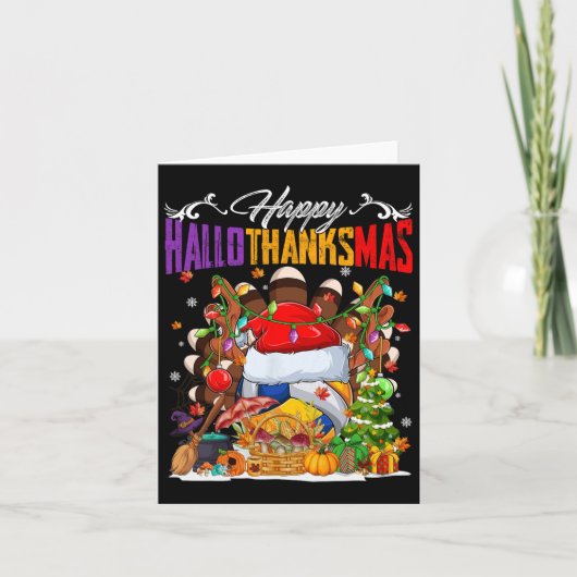 トルコ魔女バレーボールボールクリスマスライトハロタン カード (正面)