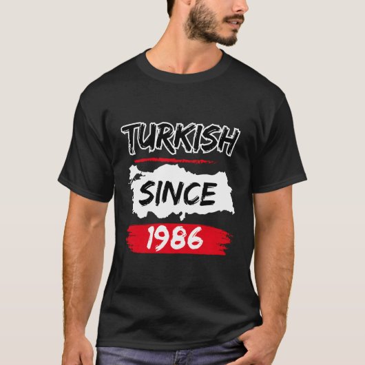 トルコ1986年以来トルコのトルコの地図 Tシャツ (正面)