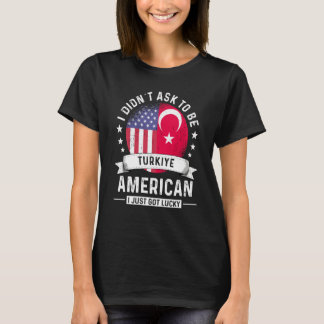 トルコ アメリカ愛国者育ちのユーモア フラッグ Tシャツ