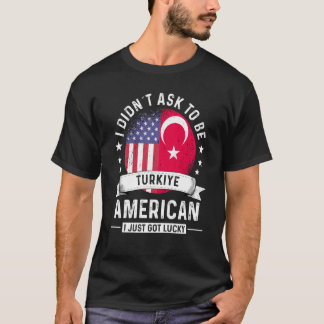 トルコ アメリカ愛国者育ちのユーモア フラッグ Tシャツ